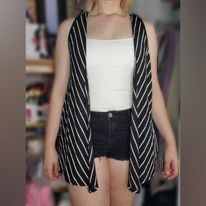 Black White Striped Shrug